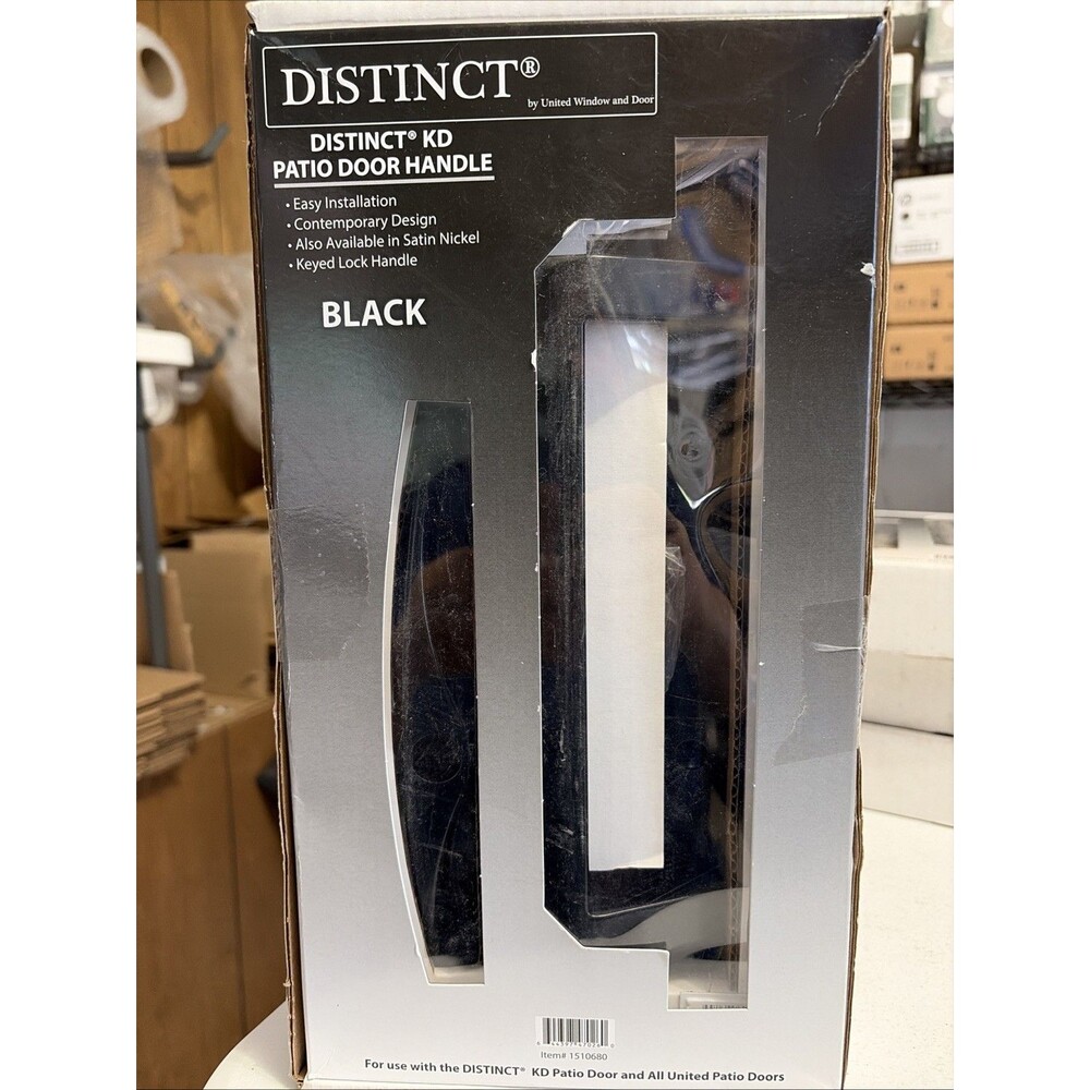 United Window & Door Surface Mounted Sliding Patio Door Handleset 1510680 BLACK